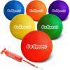 GoSports Playground Balls for Kids – Choose 8.5” or 10” Sizes – Heavy Duty Set of 6 with Carry Bag and Ball Pump(8.5″ Classic)