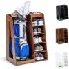 GoSports Premium Wooden Golf Bag Organizer and Storage Rack – Black, White or Brown Finish(Brown)