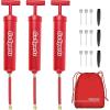 GoSports Sports Ball Inflation Pump 3 Pack with Needles & Travel Bag Great for Parents, Coaches and Sports Camps