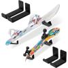GoSports Universal Snowboard & Skateboard Wall Mount Display Racks – 2 Pack Foam Padded Hangers((1)Large Set  (1)Small Set)