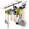 GoSports Wall Mounted Garage Yard Tool Organizer – Adjustable Storage Rack for Garden and Shop Tools