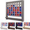 GoSports Wall Mounted Giant 4 in a Row – Jumbo Four in a Row with Coins – Black(Gray Stained)