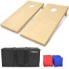 GoSports Solid Wood Premium Cornhole Sets – Choose 4 x 2 ft or 3 x 2 ft – Game Boards Include Set of 8 Cornhole Toss Bags(Regulation Size (4ft x 2ft))