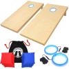 GoSports Solid Wood Regulation Cornhole Sets with LED Light Kit Bundle Pack | Choose from Blue, Red or White LEDs(Boards Set / Blue LEDs)