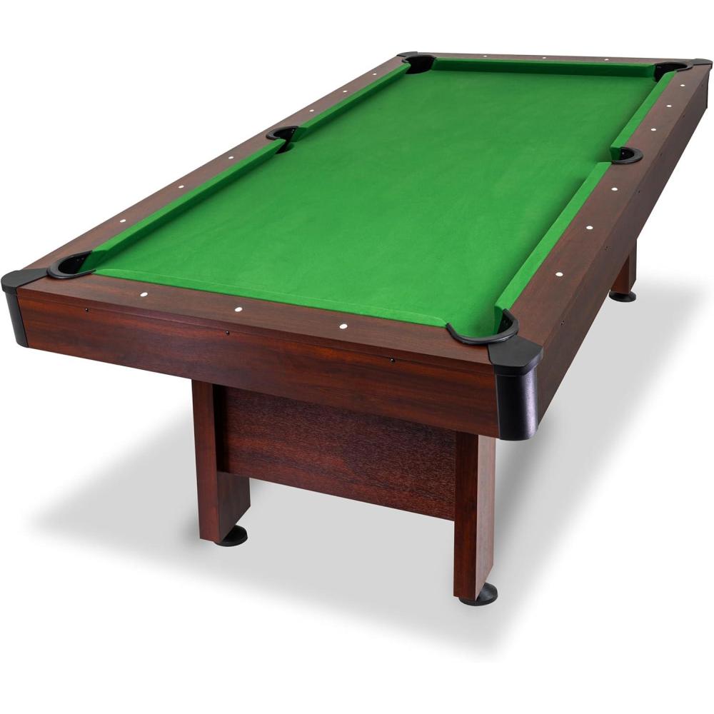 imageGoSports 7 ft Pool Tables with Wood Finish  Gray or Green Felt  Billiards Game Room Table for Adults ampamp Family  Accessories Not IncludedGreen