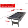 GoSports 6, 7, or 8 ft Billiards Tables – No Assembly, Choose Your Color – Portable Pool Table Includes Full Set of Balls, 2 Cue Sticks, Chalk and Felt Brush(6ft Black)