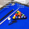 GoSports 6, 7, or 8 ft Billiards Tables – No Assembly, Choose Your Color – Portable Pool Table Includes Full Set of Balls, 2 Cue Sticks, Chalk and Felt Brush(7ft Blue)