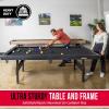 GoSports 6, 7, or 8 ft Billiards Tables – No Assembly, Choose Your Color – Portable Pool Table Includes Full Set of Balls, 2 Cue Sticks, Chalk and Felt Brush(8 ft Black)