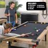 GoSports 6, 7, or 8 ft Billiards Tables – No Assembly, Choose Your Color – Portable Pool Table Includes Full Set of Balls, 2 Cue Sticks, Chalk and Felt Brush(7 ft Oak)