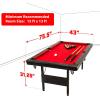 GoSports 6, 7, or 8 ft Billiards Tables – No Assembly, Choose Your Color – Portable Pool Table Includes Full Set of Balls, 2 Cue Sticks, Chalk and Felt Brush(6ft Red)