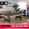 GoSports 6, 7, or 8 ft Billiards Tables – No Assembly, Choose Your Color – Portable Pool Table Includes Full Set of Balls, 2 Cue Sticks, Chalk and Felt Brush(8 ft Oak)