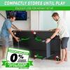 GoSports 6, 7, or 8 ft Billiards Tables – No Assembly, Choose Your Color – Portable Pool Table Includes Full Set of Balls, 2 Cue Sticks, Chalk and Felt Brush(6ft Black)