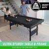 GoSports 6, 7, or 8 ft Billiards Tables – No Assembly, Choose Your Color – Portable Pool Table Includes Full Set of Balls, 2 Cue Sticks, Chalk and Felt Brush(6ft Black)