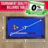 GoSports 7 ft Pool Tables with Wood Finish – Choose Your Style – Modern Billiards Table with 2 Cue Sticks, Balls, Rack, Felt Brush and Chalk(Blue  Black Wood Finish)