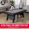 GoSports 7 ft Pool Tables with Wood Finish – Gray or Green Felt – Billiards Game Room Table for Adults & Family – Accessories Not Included(Gray)
