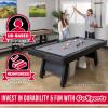 GoSports 7 ft Pool Tables with Wood Finish – Gray or Green Felt – Billiards Game Room Table for Adults & Family – Accessories Not Included(Gray)