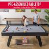 GoSports 7 ft Pool Tables with Wood Finish – Gray or Green Felt – Billiards Game Room Table for Adults & Family – Accessories Not Included(Gray)