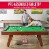 GoSports 7 ft Pool Tables with Wood Finish – Gray or Green Felt – Billiards Game Room Table for Adults & Family – Accessories Not Included(Green)