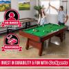 GoSports 7 ft Pool Tables with Wood Finish – Gray or Green Felt – Billiards Game Room Table for Adults & Family – Accessories Not Included(Green)