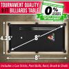 GoSports 8 ft Pool Tables with Wood Finish – Choose Your Style – Modern Billiards Table with 2 Cue Sticks, Balls, Rack, Felt Brush and Chalk(Black  Brown Wood Finish)