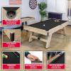 GoSports 8 ft Pool Tables with Wood Finish – Choose Your Style – Modern Billiards Table with 2 Cue Sticks, Balls, Rack, Felt Brush and Chalk(Black  Brown Wood Finish)