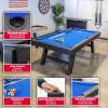 GoSports 8 ft Pool Tables with Wood Finish – Choose Your Style – Modern Billiards Table with 2 Cue Sticks, Balls, Rack, Felt Brush and Chalk(Blue  Black Wood Finish)