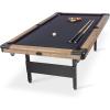 GoSports 6, 7, or 8 ft Billiards Tables – No Assembly, Choose Your Color – Portable Pool Table Includes Full Set of Balls, 2 Cue Sticks, Chalk and Felt Brush(8 ft Oak)