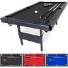 GoSports 6, 7, or 8 ft Billiards Tables – No Assembly, Choose Your Color – Portable Pool Table Includes Full Set of Balls, 2 Cue Sticks, Chalk and Felt Brush(6ft Black)