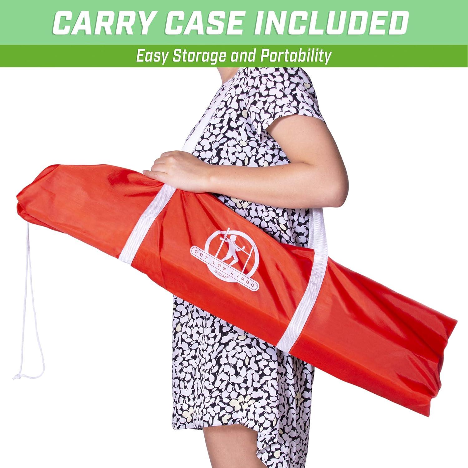 imageGoSports Get Low Limbo Premium Wooden Limbo Game Sets up in Seconds Fun for Kids ampamp Adults White Red