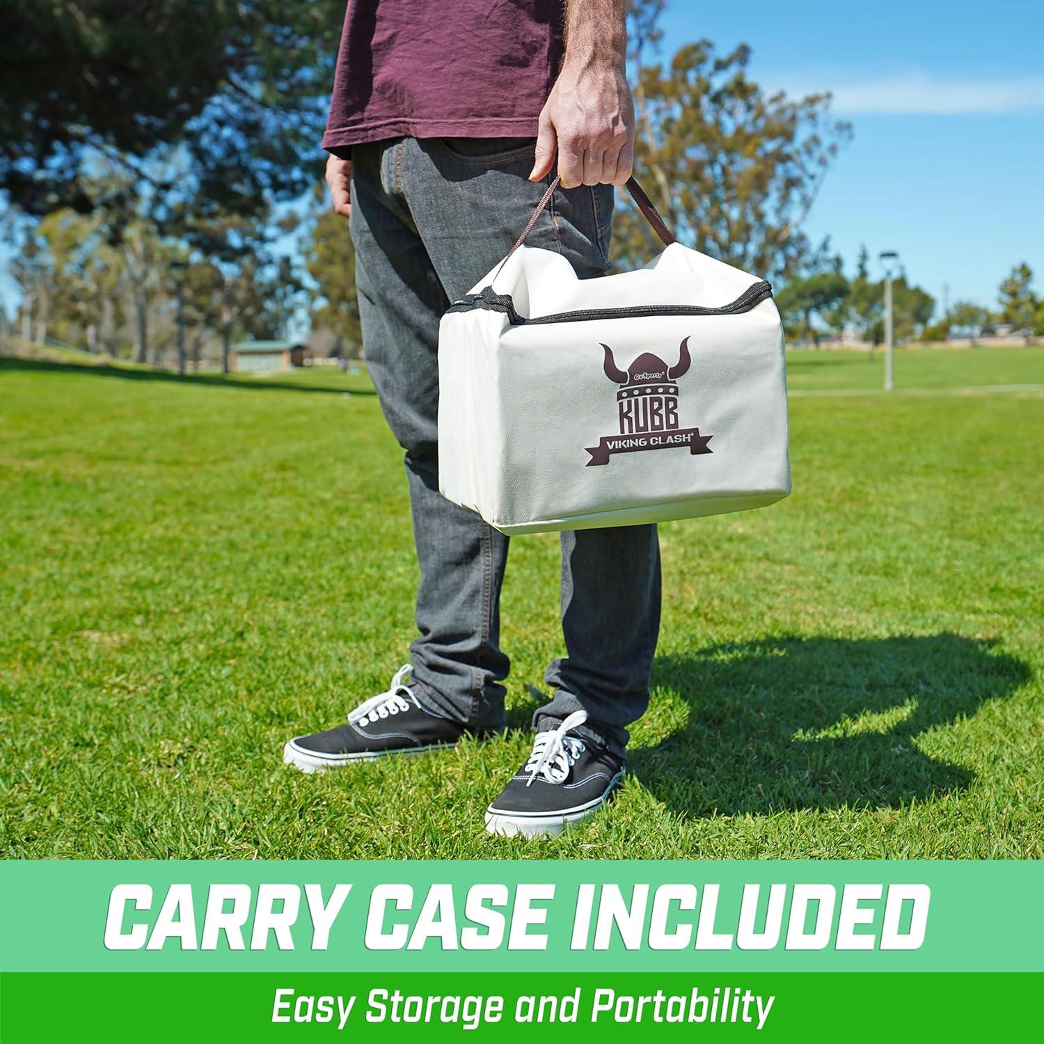 imageGoSports Kubb Yard Game Set Choose Regulation or Backyard Kuub Viking Chess Outdoor GameNatural Wood