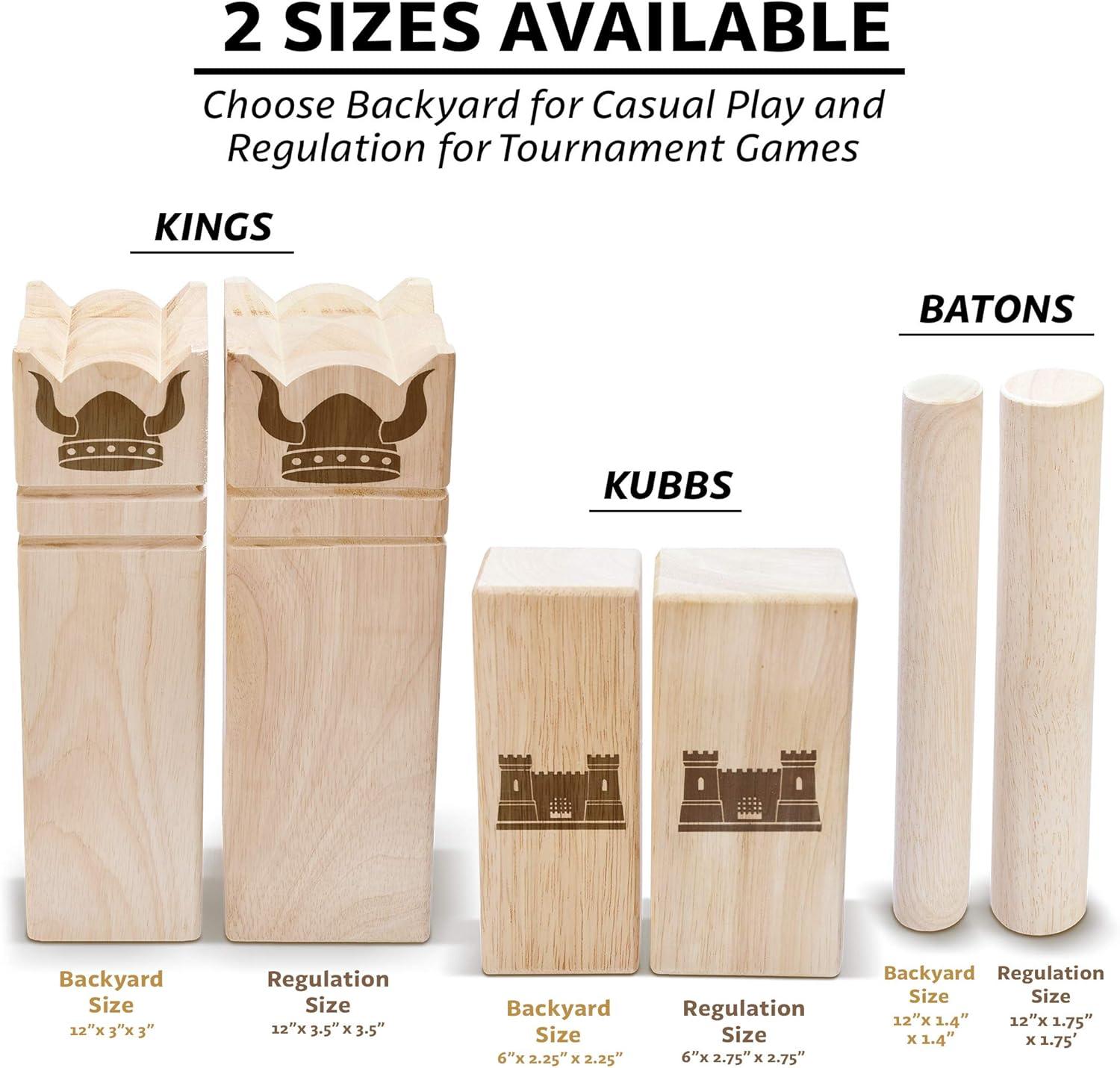 imageGoSports Kubb Yard Game Set Choose Regulation or Backyard Kuub Viking Chess Outdoor GameNatural Wood
