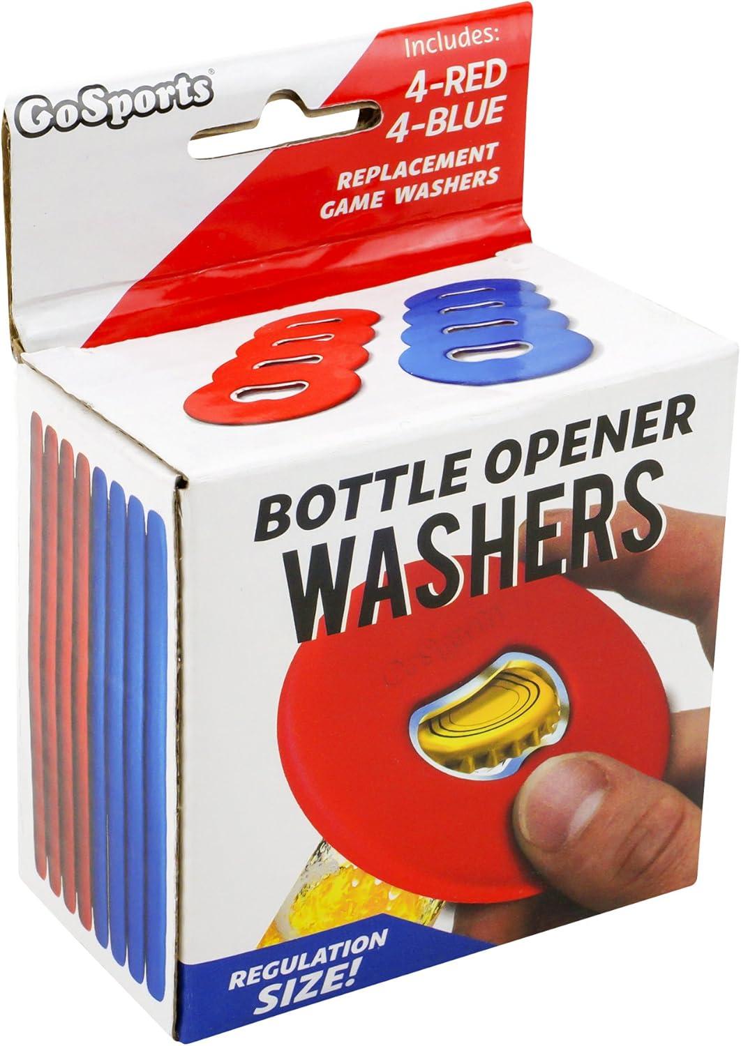 imageGoSports Replacement Washers Set of 8 for Washer Toss Game Choose Bottle Opener Plastic Coated Metal or Plastic Coated SteelBottle Opener