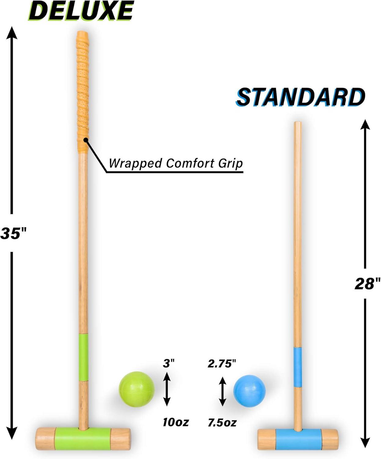 imageGoSports Six Player Croquet Set for Adults ampamp Kids Choose Deluxe 35quot or Standard 28quot Modern Wood DesignDeluxe