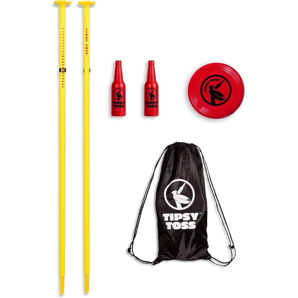 imageGoSports Tipsy Toss Game Set  Flying Disc Bottle Drop Yard Game  Choose Pro or StandardStandard
