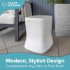 Coast Modern Outdoor Side Table Cooler- 2 in 1 Patio Decor Storage Table & Ice Chest – 25 QT – White, Gray, Sand, Stone Blue(White)
