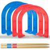 GoSports Giant Horseshoes Set – Made from Durable Plastic with Wooden Stakes