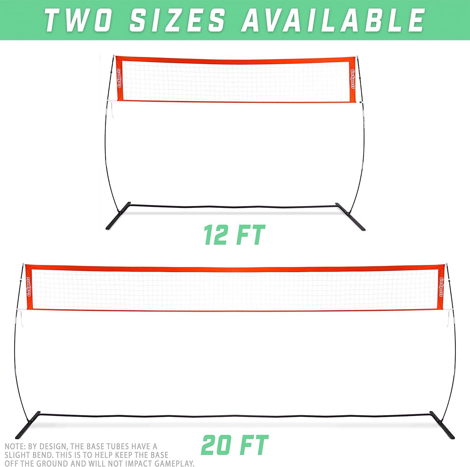 imageGoSports Freestanding Volleyball Training Net 12 ft or 20 ft Indoor our Outdoor Use Instant Setup and Height Adjustable12 ft