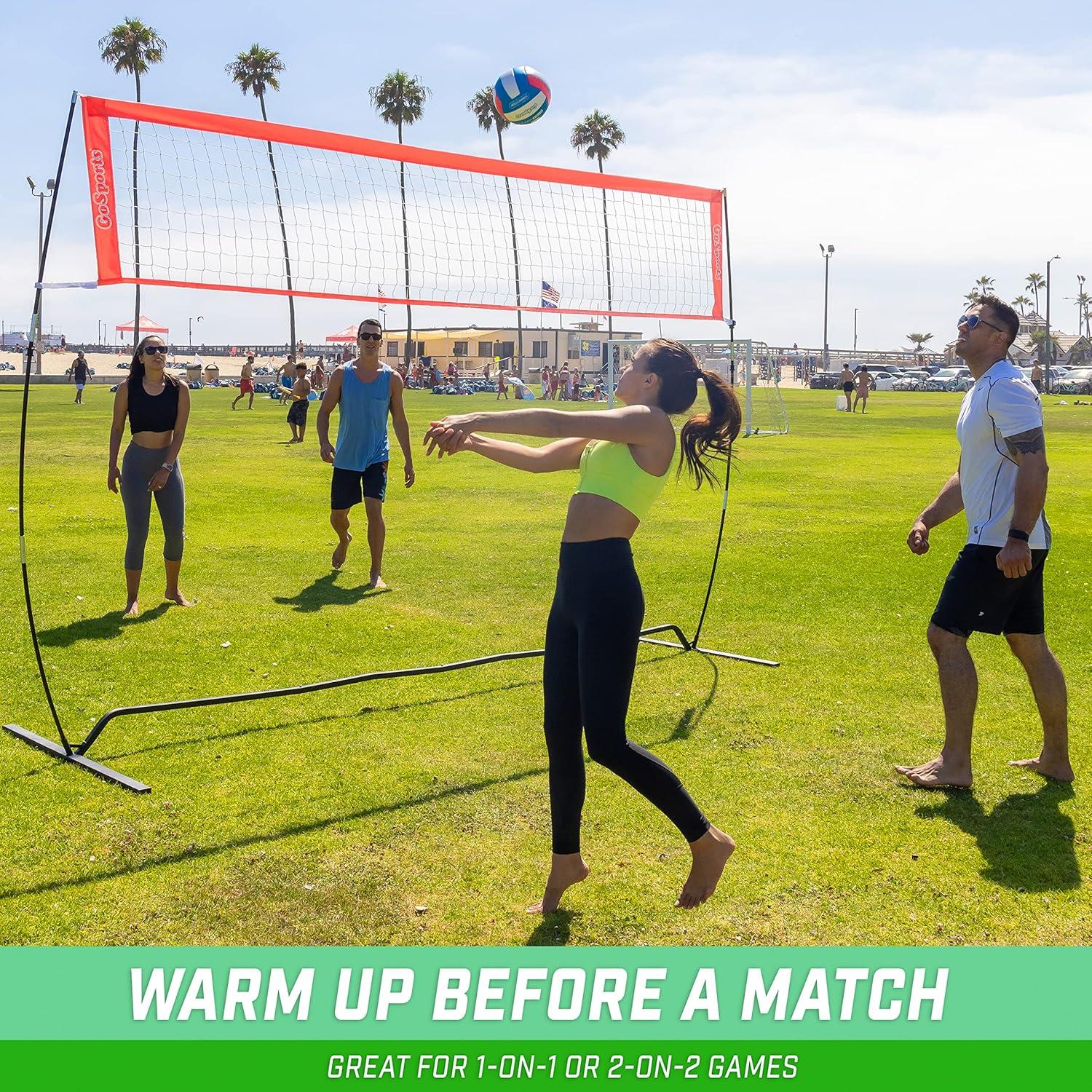 imageGoSports Freestanding Volleyball Training Net 12 ft or 20 ft Indoor our Outdoor Use Instant Setup and Height Adjustable12 ft
