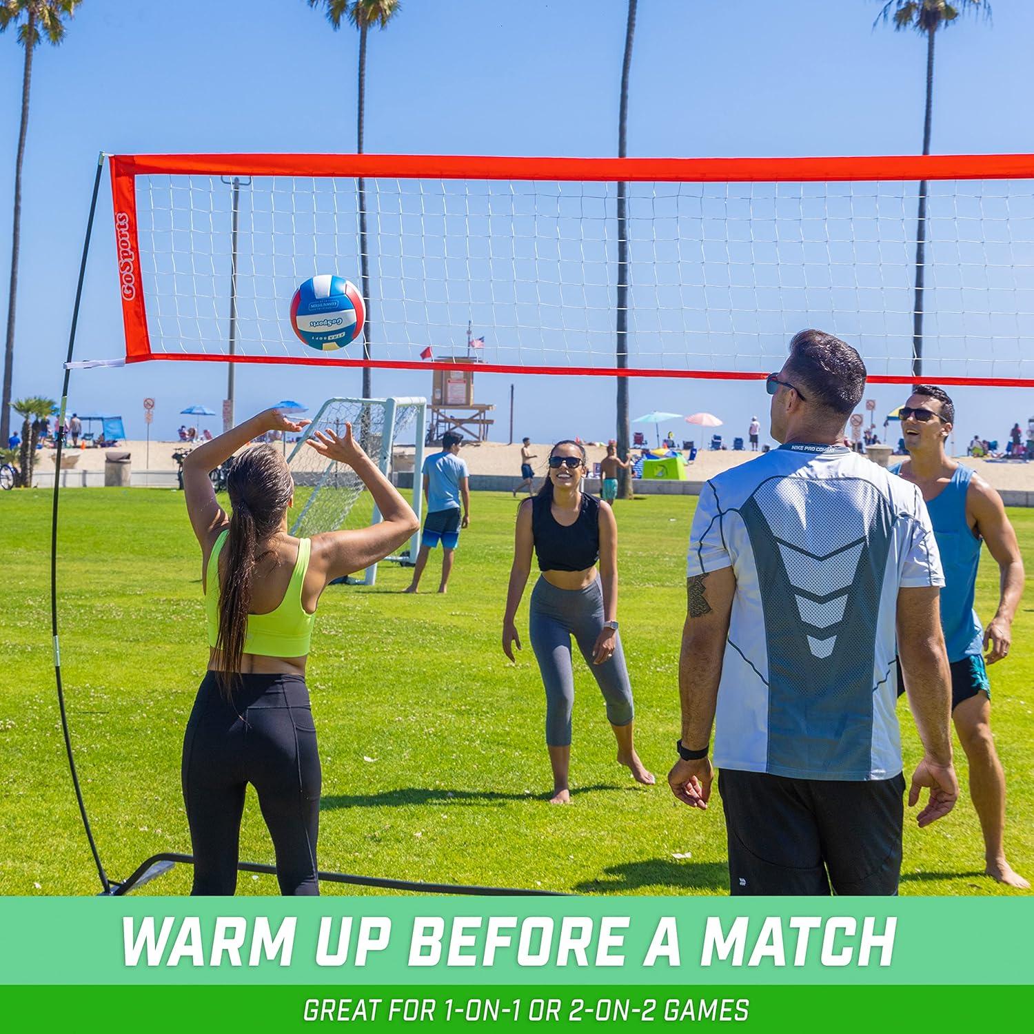 imageGoSports Freestanding Volleyball Training Net 12 ft or 20 ft Indoor our Outdoor Use Instant Setup and Height Adjustable20 ft