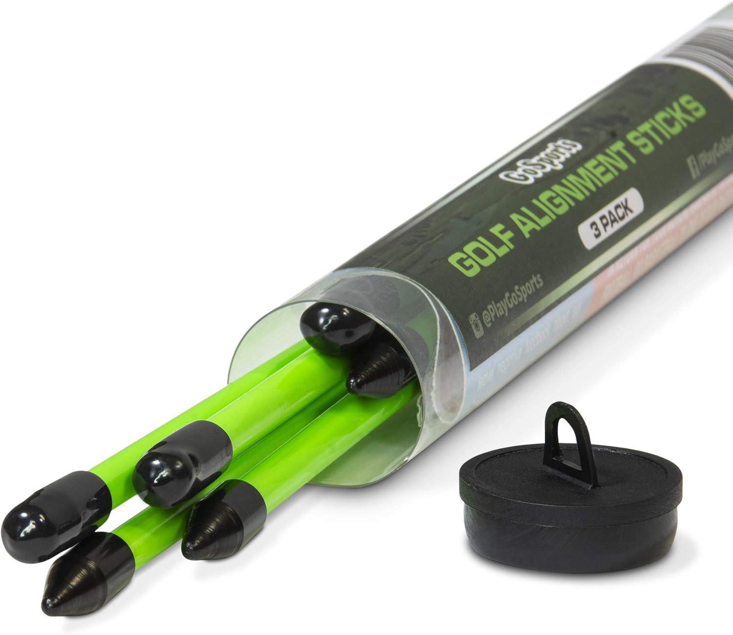 imageGoSports Golf Alignment Training Sticks Choose 2 Or 3 Pack 48 Inch Golf Alignment Aid Practice RodsGreen