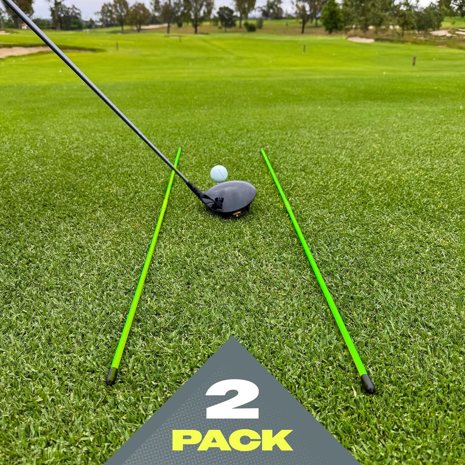 imageGoSports Golf Alignment Training Sticks Choose 2 Or 3 Pack 48 Inch Golf Alignment Aid Practice RodsGreen
