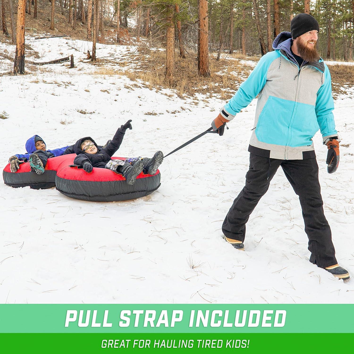 imageGoSports Heavy Duty 2 Person Winter Snow Tube with Premium Canvas Cover Choose America Blue Red or RetroRed