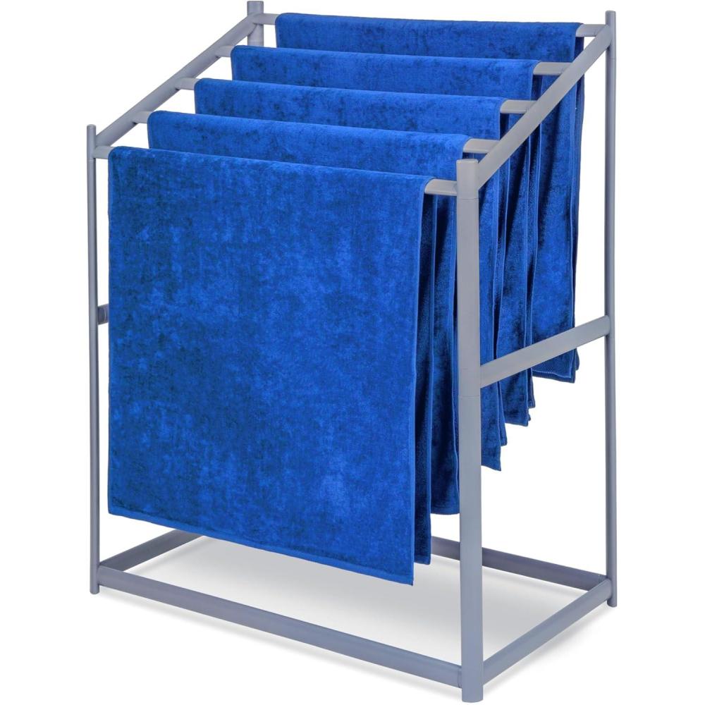 imageCoast Modern Pool Towel Rack Choose Your Color Outdoor ampamp Indoor 5 Beach Towel PVC Drying RackGray