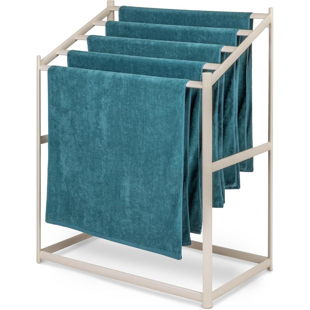 imageCoast Modern Pool Towel Rack Choose Your Color Outdoor ampamp Indoor 5 Beach Towel PVC Drying RackSand