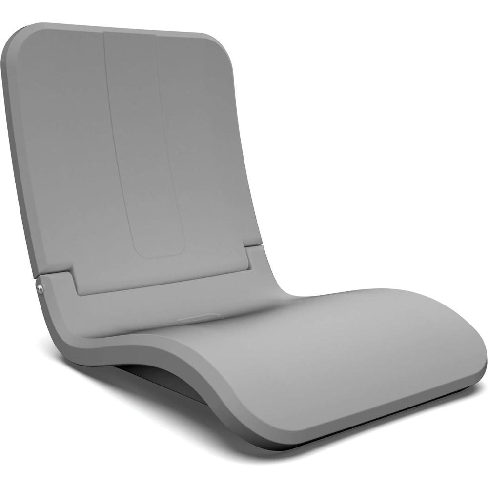 imageCoast Modern Portable Poolside Chair Adult Foldable Flip Chair for Pool Beach Tailgating ampamp Stadium Durable Plastic with Back SupportGrey