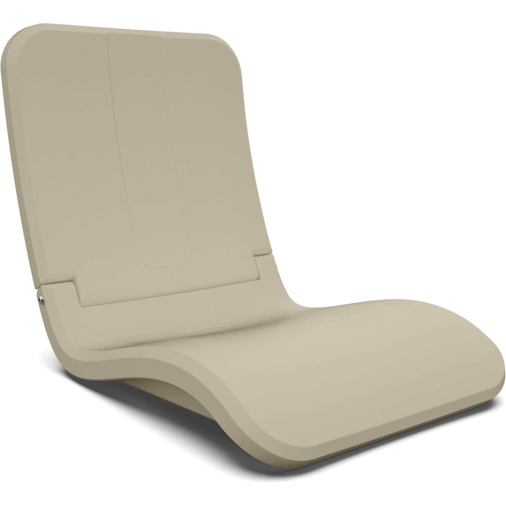 imageCoast Modern Portable Poolside Chair Adult Foldable Flip Chair for Pool Beach Tailgating ampamp Stadium Durable Plastic with Back SupportSand