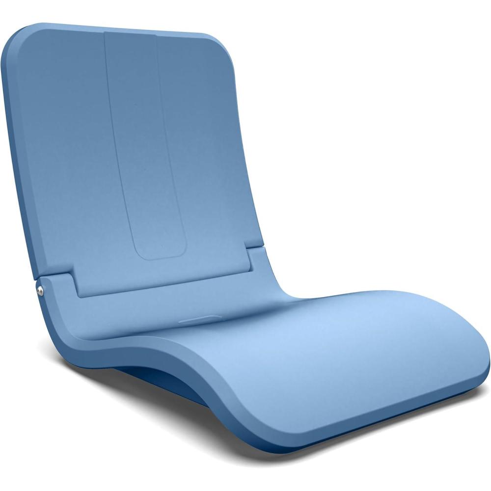 imageCoast Modern Portable Poolside Chair Adult Foldable Flip Chair for Pool Beach Tailgating ampamp Stadium Durable Plastic with Back SupportStone Blue