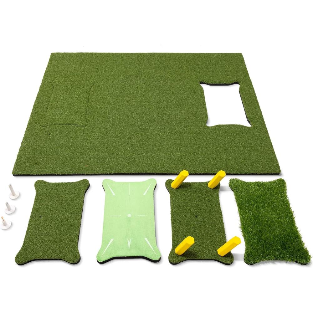 imageGoSports 5 ftx4 ftPRO Golf Practice Hitting Mat Includes 5 Interchangeable Inserts for The Ultimate atHome Instruction