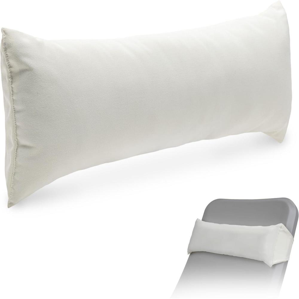 imageGoSports Coast Modern Outdoor Lounge Chair Pillow with Strap  Waterproof Headrest Pillow for Pool Lounger ampamp Patio Chaise CushionsNatural