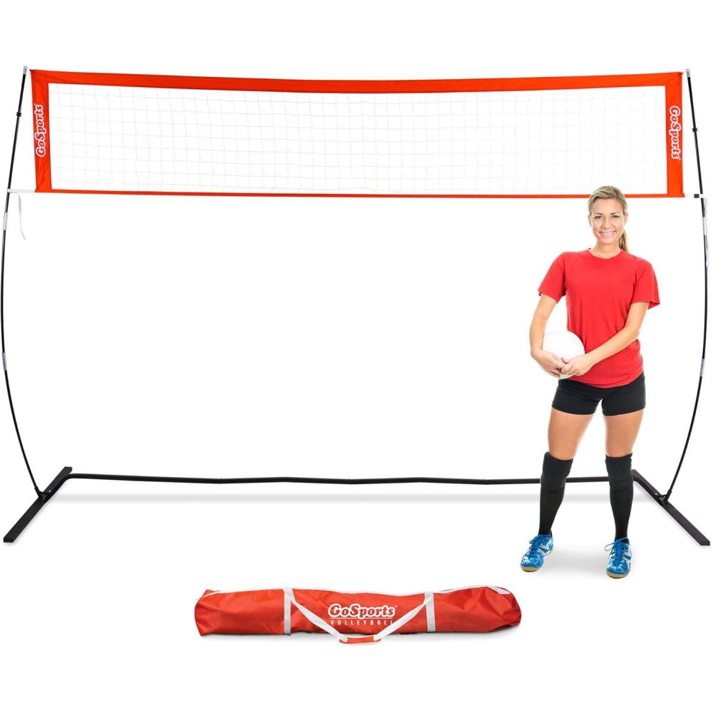 imageGoSports Freestanding Volleyball Training Net 12 ft or 20 ft Indoor our Outdoor Use Instant Setup and Height Adjustable12 ft